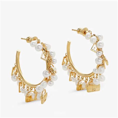 fendi vintage earrings|fendi baguette hoop earrings.